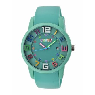 Crayo Festival Teal Dial Teal Silicone Unisex Watch CR2003