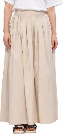 Object Objpaige HW Skirt - Dames - Maxi Rokken - Beige - L - Katoen - Rokken