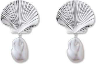 Éliou Scallop Earrings in Silver Plated at Nordstrom
