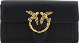 Pinko Pinko Womens Love Birds Wallet Chain Strap - Black Leather - One Size
