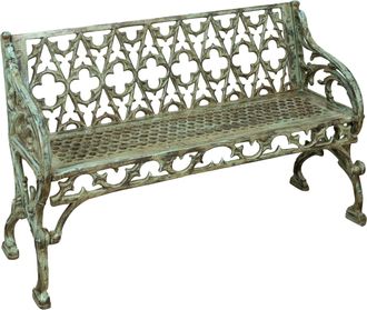 Biscottini International Biscottini - Banco De Exterior De Hierro Fundido 130x47x79 Cm Silla De 2 Plazas Sof&aacute; De Jard&iacute;n Banco De Hierro Banco Con Reposabrazos