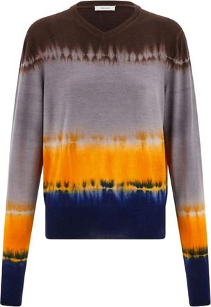 Ferragamo Maglione con fantasia tie dye - Marrone