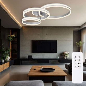 Globo Lighting Plafoniera ad anello Lampada da soffitto dimmerabile Lampada da soffitto a LED dimmerabile con telecomando anelli LED, CCT, 72W 3460lm 2700K-6000K