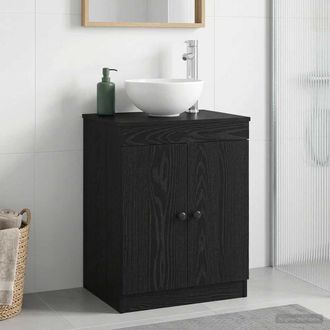vidaXL Vidaxl Mobile Da Bagno Nero 54 X 41 X 70 Cm Legno Ingegnerizzato