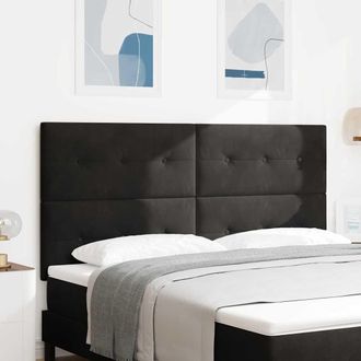 vidaXL Testiera Led Con Strisce Led Nero 180 Cm Velluto Vidaxl
