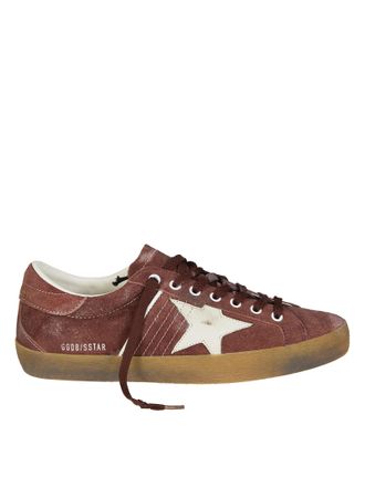 Golden Goose Deep Red Waxed Suede Super-Star Sneakers