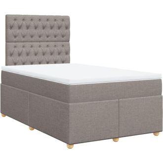 vidaXL Cama Box Spring Con Colch&oacute;n Tela Gris Taupe 120x190 Cm Vidaxl