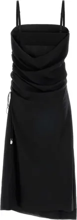 Carven Deepblack Exterior: Silk Abiti Dress