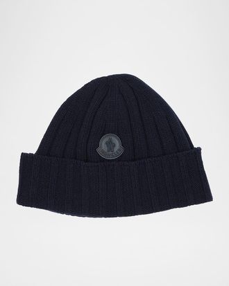 Moncler Men & apos;s Ribbed Wool Beanie