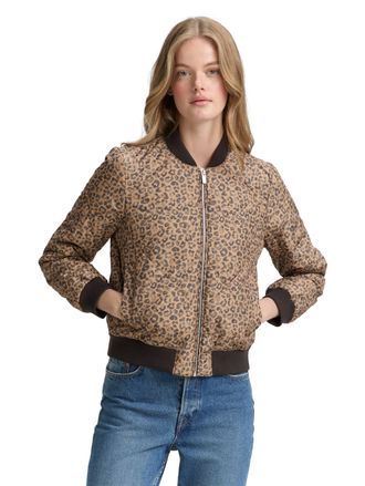 Tom Tailor Denim Bomberjacke TOM TAILOR DENIM, Damen, Gr. XXL (44), tonal leo print, Obermaterial: 100% Polyester. Futter: 100% Polyester, animal-print, regular fit ta