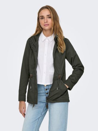 Only Parka ONLY ONLLORCA LIFE CANVAS PARKA CC OTW, Damen, Gr. XL, kambaba, Web, Obermaterial: 80% Polyester, 20% Baumwolle, unifarben, regular fit h&uuml;ftlang
