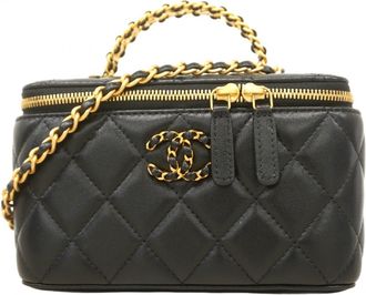 Chanel Black Leather Vanity Bag (Pre-Owned)
