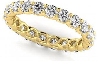 Allurez Round Cut Diamonds Eternity Ring Wedding Band 14K Yellow Gold (1.89ct)