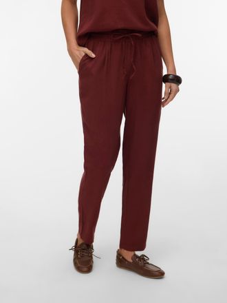 Vero Moda Schlupfhose VERO MODA VMJESMILO MW ANKLE PANTS WVN NOOS, Damen, Gr. XL, N-Gr, andorra, Web, Obermaterial: 55% Viskose, 45% Leinen, unifarben, regular 