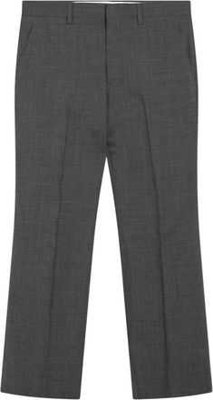 Prada Slim-fit Trousers, male, Gray, Size: M Wool Pants