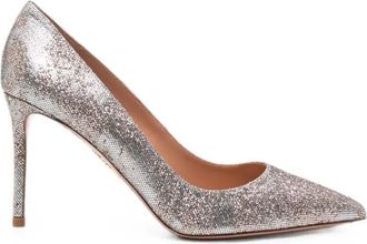 Aquazzura Decollete Metallic Silver Purist Pump T. 085