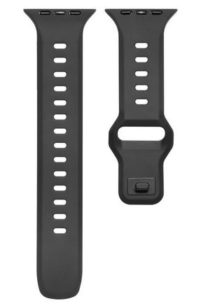 Posh Tech Premium Silicone Apple Watch Watchband in Black at Nordstrom, Size 44Mm