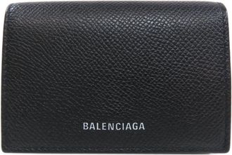 Balenciaga Black Leather Wallet (Tri-Fold) (Pre-Owned)