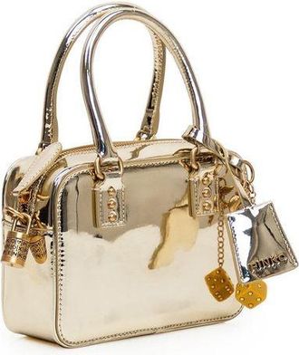 Pinko Womens Handbag Gold Polyurethane Polyester