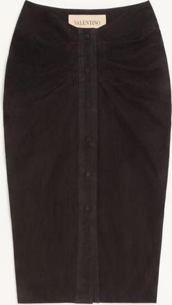 Valentino Suede Skirt Woman BLACK 36