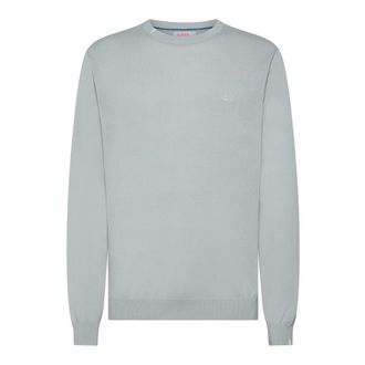 Sun 68 Round-neck Knitwear, male, Blue, 2XL, Basic Jumper Long Sleeve