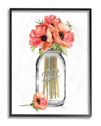 Stupell Industries Mason Jar Poppys