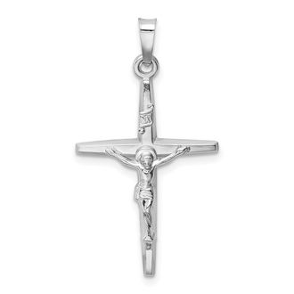 Diamond2Deal 14k White Gold INRI Crucifix Charm