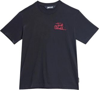 Just Cavalli T-Shirt Firma - Heren - T-shirts - Zwart - M - Katoen - Tops