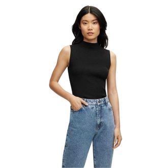 HUGO BOSS Dames/Dames Feskies Gebreide Slanke Top (Zwart)