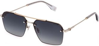 Police SPLQ90 FORCE 9 0340 Mens Sunglasses Gold Size 59