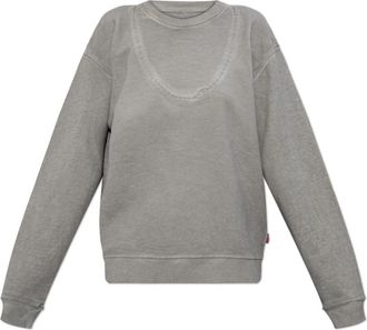 Diesel F-Normy-S2 Sweatshirt - Dames - Sweatshirts - Grijs - M - Katoen - Hoodies & sweatvesten