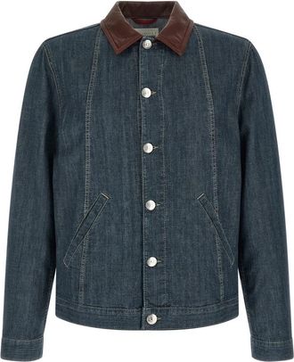 Brunello Cucinelli Denim Jacket - Heren - Spijkerjassen - Blauw - XL - Denim - Jassen
