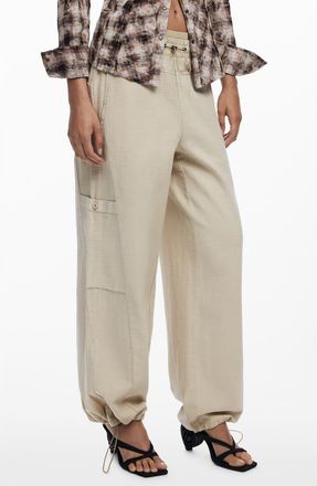 Desigual Cotton Toggle Joggers in Beige at Nordstrom, Size Medium