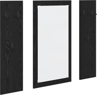 vidaXL Vidaxl - Wall-Mounted Coat Rack Wall-mounted Black oak 96 x 1.5 x 90 cm