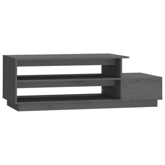 vidaXL Mesa De Centro Madera Maciza De Pino Gris 120x50x40,5 Cm Vidaxl