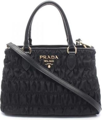 Prada Pre-owned Tessuto Gaufre 2way tote bag - Dames - Vintage Schoudertas - Zwart - ONE Size - Leer - Vintage