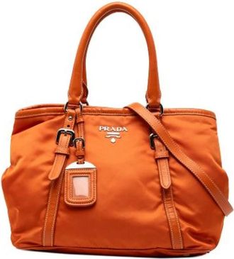 Prada Pre-owned Vintage Satchel - Dames - Vintage Handtas - Oranje - ONE Size - Leer - Vintage