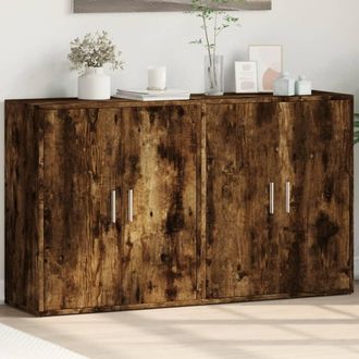 vidaXL Vidaxl - Aparador De Madera De Ingenier&iacute;a 2 Uds Roble Ahumado 60x31x70cm