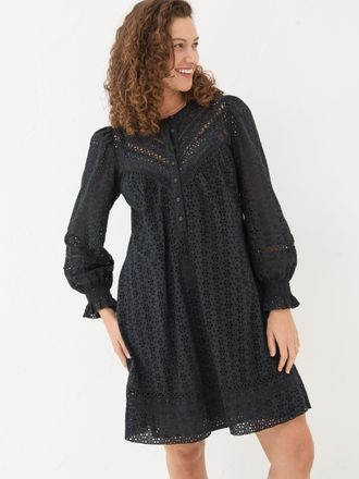 Fat Face FatFace Black 100% Cotton Brody Detail Dress