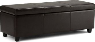 Simpli Home Avalon 48In Contemporary Rectangle Storage Ottoman Bench