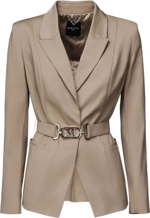 Guess Jas met Riem en Logo-gesp - Dames - Blazers - Beige - XL - Katoen - Jassen