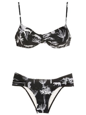Lygia & Nanny Vitoria graphic-print bikini - Black