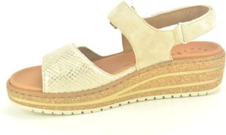Mephisto Schoenen, Dames, Beige, 38 EU, Sandalen met 2 klittenbanden