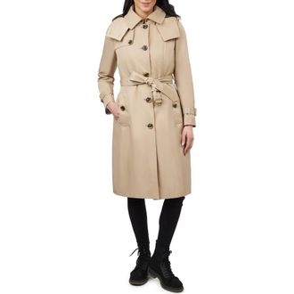 London Fog Water Resistant Belted Trench Coat with Removable Liner in Stone at Nordstrom, Size X-Small