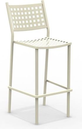 MondoViro Taburete alto de jardín de metal blanco 44x51 cm 107h