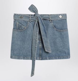 The Attico Light Denim Mini Skirt