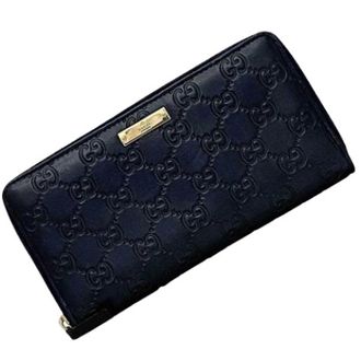 Gucci Vintage, unisex, Blauw, ONE Size, Leer, Pre-owned Leather Wallet