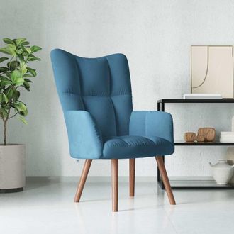 vidaXL Sedia Relax Blu In Velluto - Vidaxl