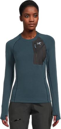 Arc'teryx Kyanite Baselayer Crew Womens Clothing Midnight Frost : XS, Elastane/Fleece/Nylon