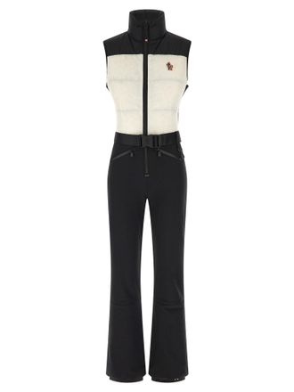 Moncler Sleeveless Ski Suit Tute Intere Bianco/Nero-Donna
